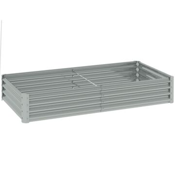 Outsunny 180 X 90cm Galvanised Steel Open Planter - Silver