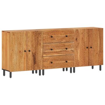 Vidaxl Side Cabinets 3 Pcs 60x33x75 Cm Solid Wood Acacia