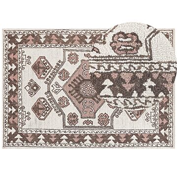 Area Rug Multicolour Wool 160 X 230 Cm Hand Tufted Geometric Oriental Pattern Boho Living Room Bedroom Beliani