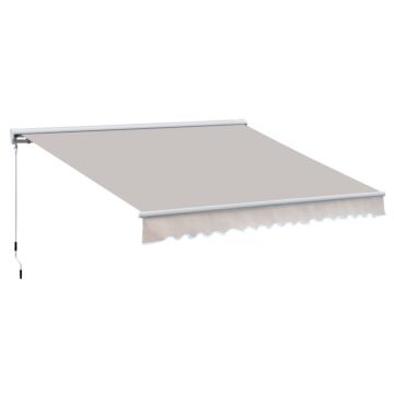 Outsunny 3.5lx2.5m Retractable Awning-cream White
