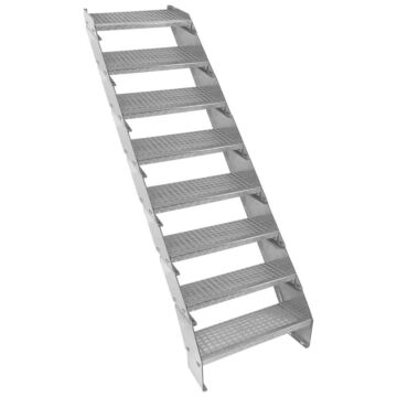 Adjustable 8 Section Galvanised Staircase - 600mm Wide