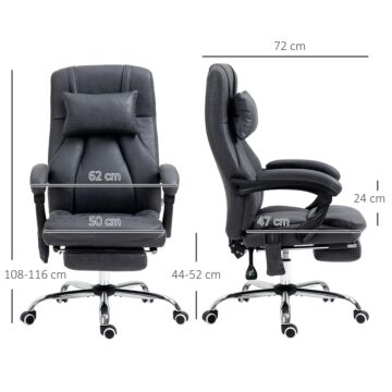 Vinsetto High Back Vibration Massage Office Chair With Headrest, Reclining Computer Chair With Footrest, Swivel Wheels, Remote