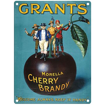 Small Metal Sign 45 X 37.5cm Vintage Retro Grants Cherry Brandy