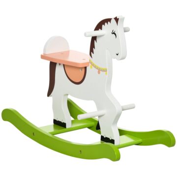 Homcom Rocking Horse Ride Toy With Handlebar Pedal, 68 X 27 X 50cm, Multicoloured