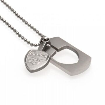 Arsenal Fc Cut Out Crest Dog Tag & Chain