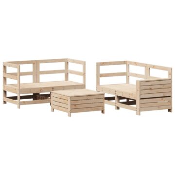 Vidaxl 5 Piece Garden Sofa Set Solid Wood Pine