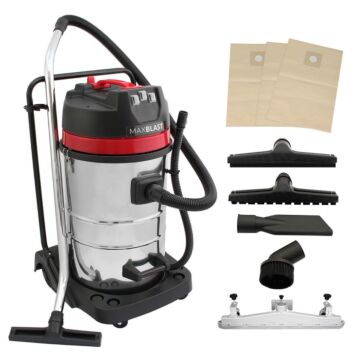 80l Industrial Vacuum, 5 Attachments & 3 Hoover Bags
