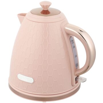 Homcom 3kw Rapid Boil Honeycomb Kettle - Light Pink