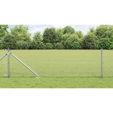 Vidaxl Welded Wire Fence With 13 Spike Posts 0.6x50 M Galvanised Steel