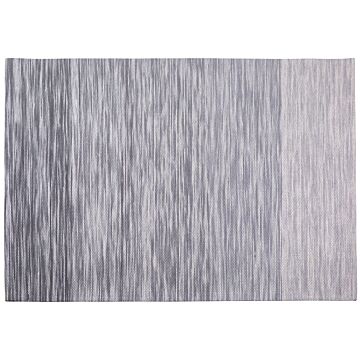 Rug Grey Wool And Polyester 160 X 230 Cm Hand Woven Modern Design Beliani