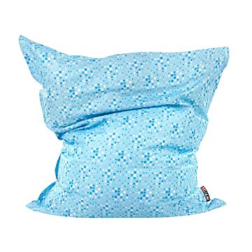 Cover For Large Bean Bag Light Blue Nylon 180 X 230 Cm Polka Dots Lounger With Zip Velcro Giant Beanbag Beliani