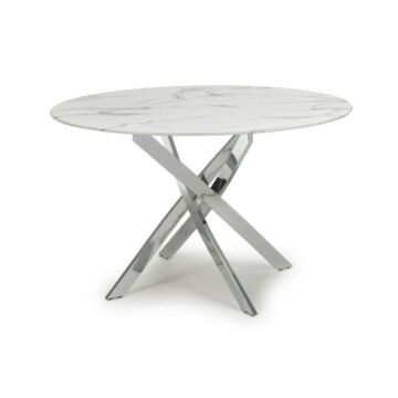 Astoria Round White/chrome Dining Table