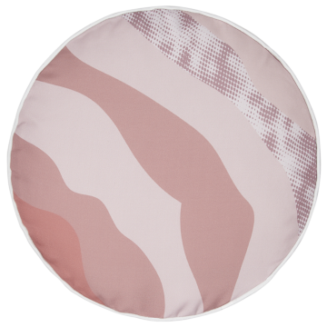 Set Of 2 Garden Cushions Pink Polyester ⌀ 40 Cm Abstract Pattern Modern Outdoor Decoration Water Resistant Beliani