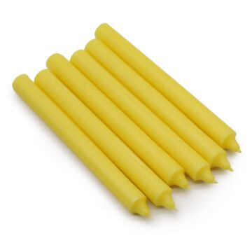 Solid Colour Dinner Candles - Rustic Lemon - Pack Of 5