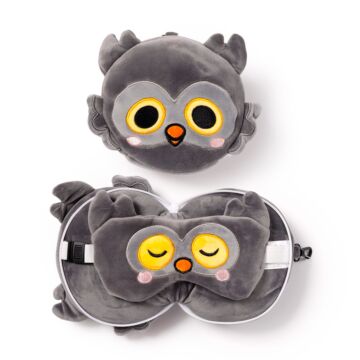 Relaxeazzz Travel Pillow & Eye Mask - Adoramals Winston The Owl