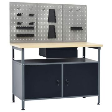Vidaxl Workbench With Three Wall Panels