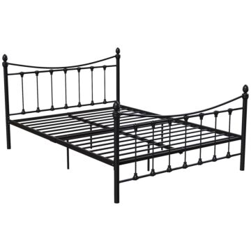 Vida Designs Paris Double Metal Bed, Black