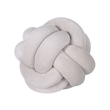 Decorative Cushion Grey Velvet Knot Pillow 20 X 20 Cm Decor Accessories Beliani
