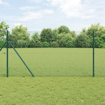Vidaxl Welded Wire Fence With 13 Posts Green 1.4x50 M Steel