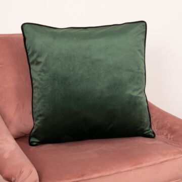 Green Piped Velvet Cushion