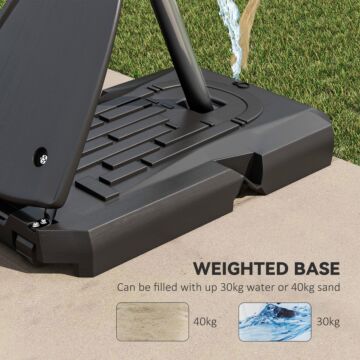 Sportnow 2.4-2.9m Adjustable Basketball Hoop And Stand With Weighted Base, Portable On Wheels, Red