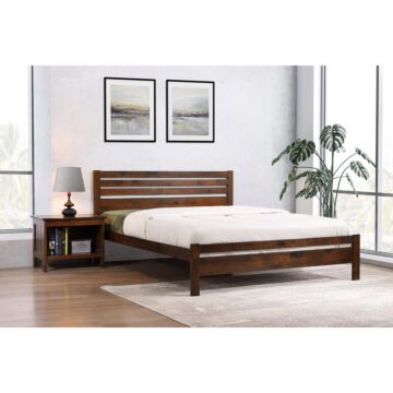 Astley Double Bed Solid Hardwood Antique Oak