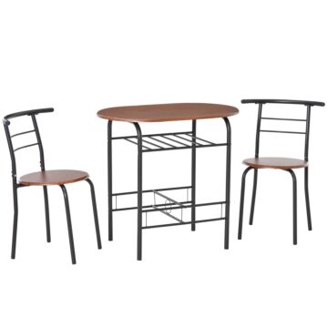 Homcom Mdf 2 Person Dining Table Set 2-seater Bar Stool And Table Set