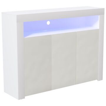 Vida Designs Nova 3 Door Led Sideboard, White