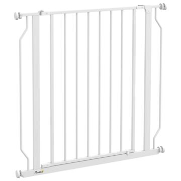 Pawhut Extra Wide Dog Safety Gate, With Door Pressure, For Doorways, Hallways, Staircases - White