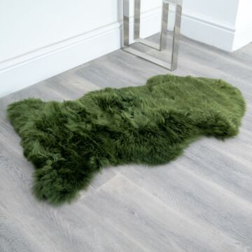 Olive Green Sheepskin Rug Xxl