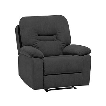 Recliner Chair Dark Grey Push-back Manually Adjustable Back And Footrest Beliani