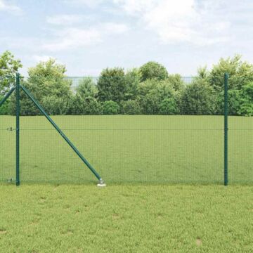 Vidaxl Welded Wire Fence With 13 Spike Posts Green 1.2x50 M Steel