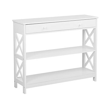 Sideboard White 80 X 100 X 30 Cm 1 Drawer 2 Shelves Country Beliani