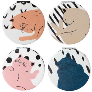 Leatherette Compact Mirror - Cat's Life