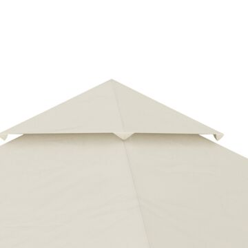 Outsunny 3 X 3 (m) Gazebo Canopy Replacement Covers, 2-tier Gazebo Roof Replacement (top Only), Cream White