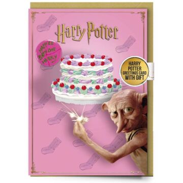 Harry Potter Dobby Greetings Card With Badge