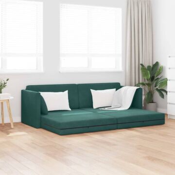 Vidaxl Floor Sofa Bed 2-in-1 Dark Green 213x144x60 Cm Velvet