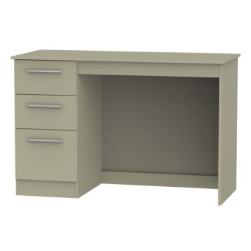 Contrast 3 Drawer Desk In Mushroom Matt