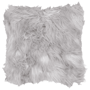 Set Of 2 Decorative Cushions Grey Faux Fur Shaggy 45 X 45 Cm One Sided Decor Accessories Beliani