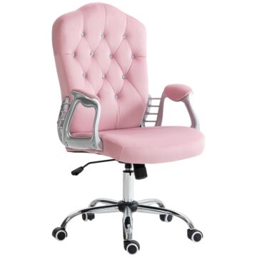 Vinsetto Office Chair Desk Chair With 360 Degree Swivel Wheels Adjustable Height Tilt Function Pink