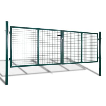 Vidaxl Fence Gate Steel 306x175 Cm Green