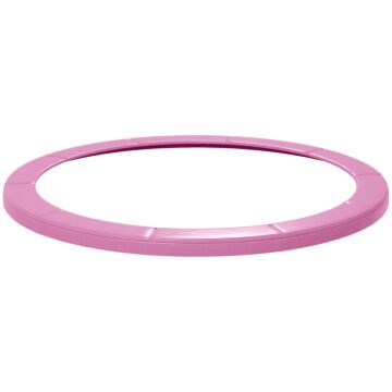 Sportnow 8ft Trampoline Spring Cover, Plastic Trampoline Pad Replacement With Elastic Cord, Waterproof, Uv Resistant And Tear-resistant, Pink