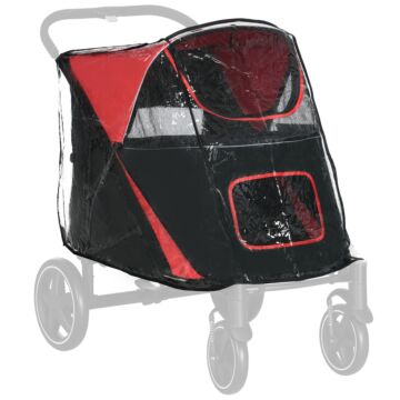 Pawhut Dog Stroller Rain Cover, Cover For Dog Pram Stroller Buggy For Large Medium Dogs With Rear Entry