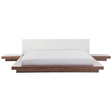 Japan Bed Frame Light Wood Eu Super King Size 6ft Wood Veneer Low Profile Bedroom Beliani