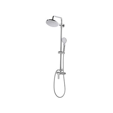 Modern Mixer Shower Set Glossy Silver Brass Rain Function Modern Design Beliani