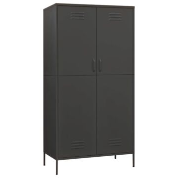 Vidaxl Wardrobe Anthracite 90x50x180 Cm Steel