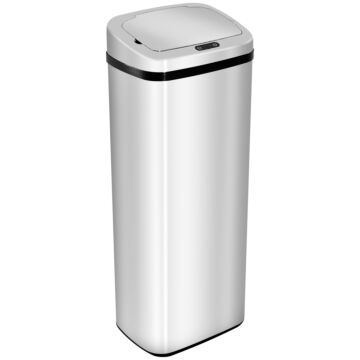 Homcom 50l Infrared Touchless Automatic Motion Sensor Dustbin Stainless Steel Trash Can Home Office