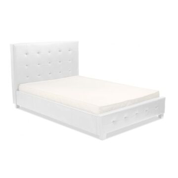 Lattice Pu Double Bed White