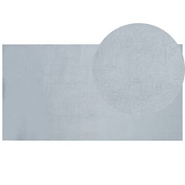 Faux Rabbit Fur Rug Mint Grey Artificial Polyester Fur 80 X 150 Cm Soft Shaggy High Pile Rug Beliani