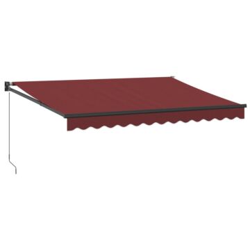 Vidaxl Manual Retractable Awning Burgundy 350x250 Cm